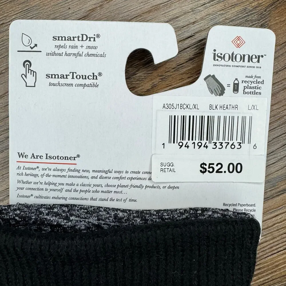 Isotoner smartDri black gloves touchscreen compatible women L / XL